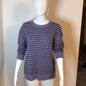 Jcrew light purple and burgundy polka dot sweater